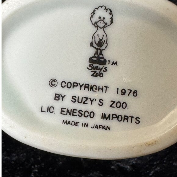 Vintage 1976 Suzys Zoo Enesco Imports Frog Vase With "Youre Wonderful" Text Made - Picture 6 of 7